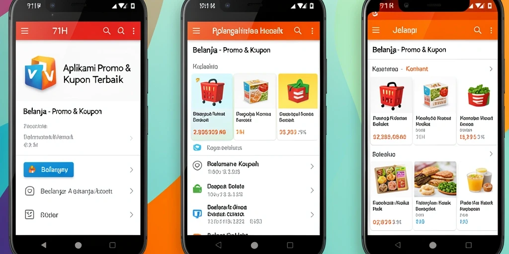 Antarmuka 71H menampilkan berbagai kupon dan promo menarik.