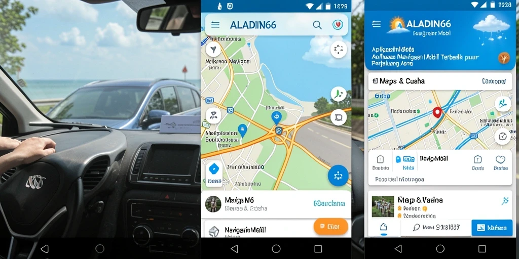 Antarmuka aplikasai Navigasi Mobil ALADIN66 yang user-friendly.