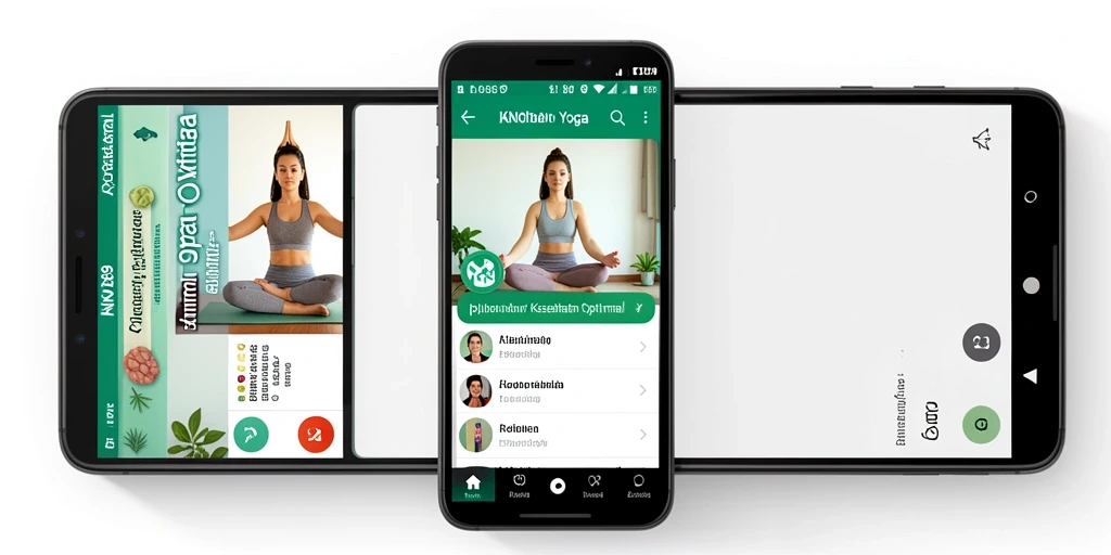 Tampilan antarmuka KNO89 dengan berbagai sesi yoga yang mudah diakses.