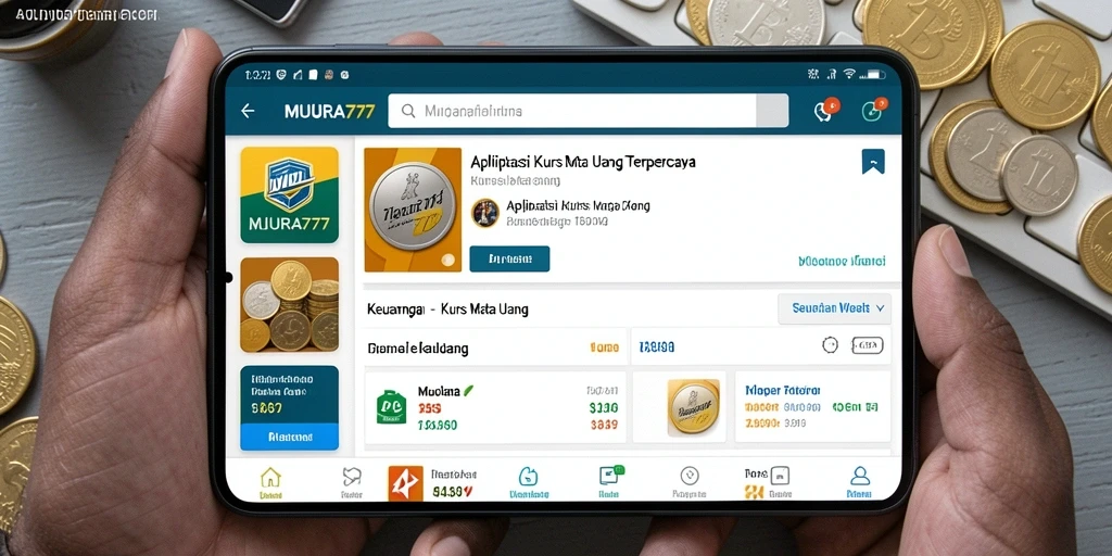 Antarmuka aplikasi MUARA777 menampilkan kurs mata uang secara jelas dan informatif.