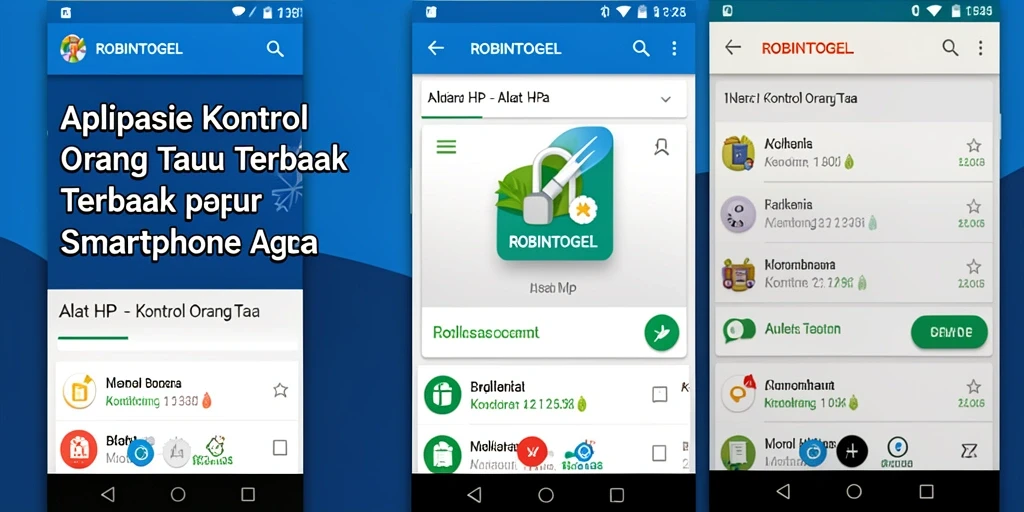 Tampilan antarmuka ROBINTOGEL yang mudah digunakan untuk kontrol orang tua.