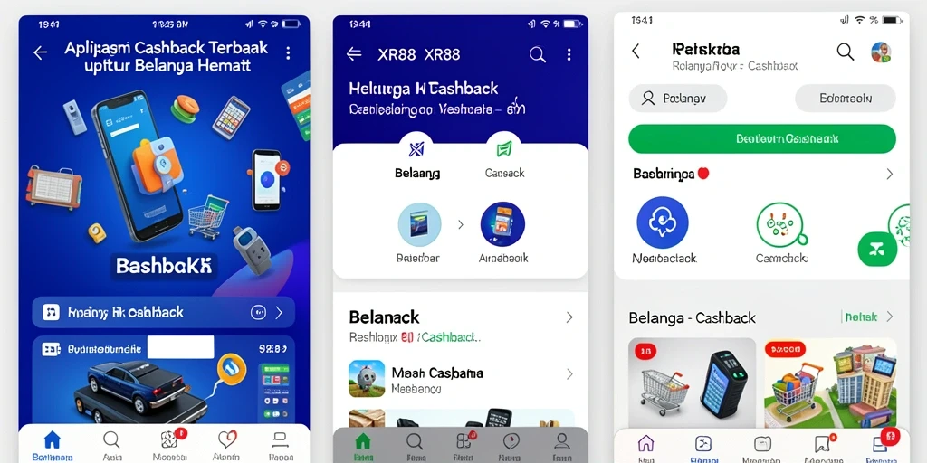 Tampilan antarmuka aplikasi XR88 dengan fitur Cashback yang mudah diakses.